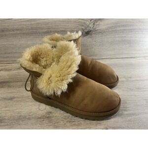 Ugg Mini Bailey Button II 1016422 Women Boots Size 7‎ Chestnut Shoes READ